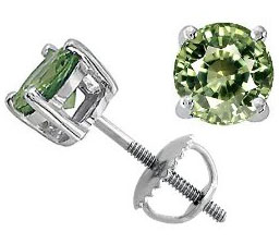 Green sapphire earrings